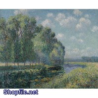 Tranh sơn dầu mây trôi êm đềm
